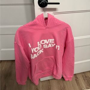 Lonely Ghost Pink I love you say it back hoodie